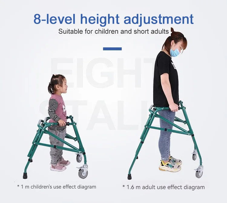 One-Click Folding Aluminum Alloy Disabled Walker Multifunctional Children Walker