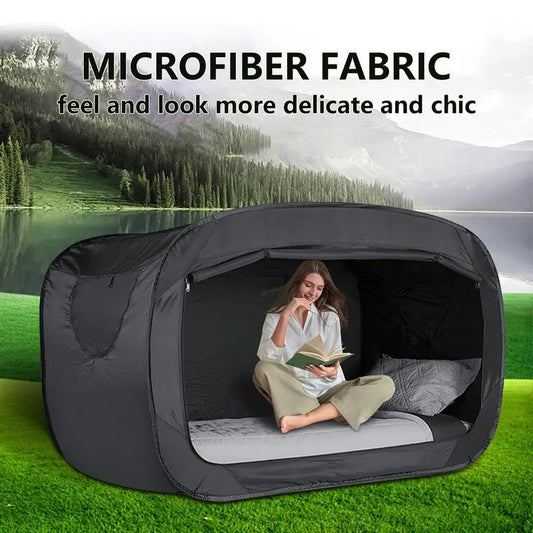 Fully Enclosed Tent Portable Privacy Bed Canopy Tent Breathable Mosquito Net Integrated Dormitory Outdoor Folding Bed Tent