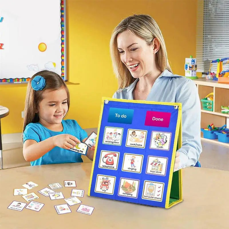 Children Visual Schedule Calendar Chart Autism Learning Materials Kids Visual Behavioral Tool Educational Toys