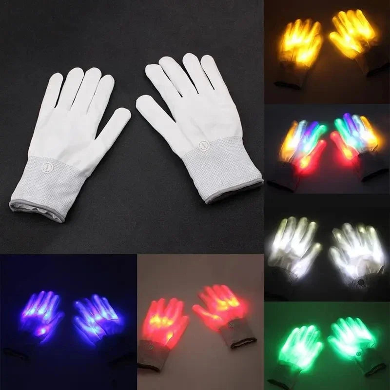 LED, Glowing,  Flashing Skull Gloves, Stage Costume Supplies, Sensory Toy