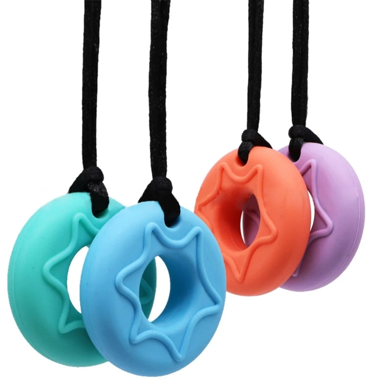 BPA Free Silicone Sensory Chewy or Teether Necklace for Adults Children Autism ADHD Special Needs