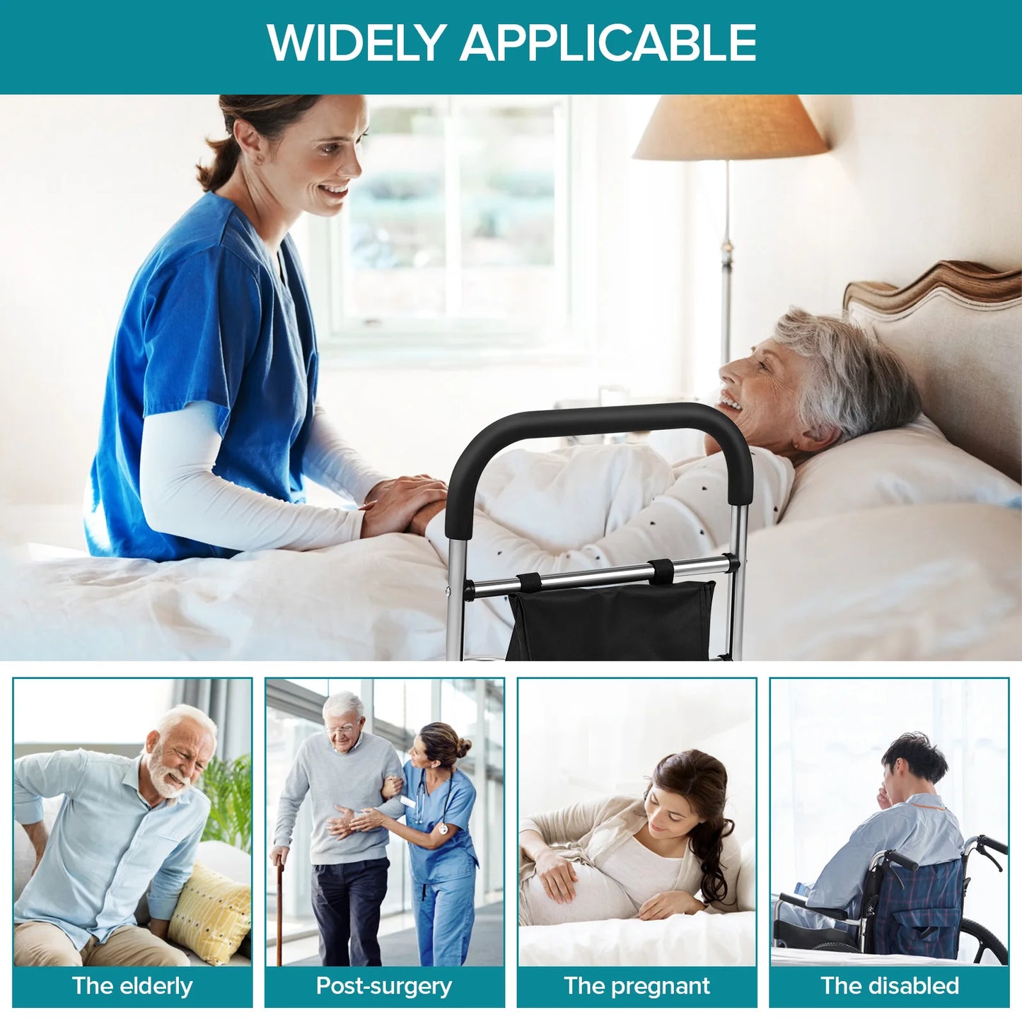 Varon Safety Bed Rail for Adult, Standing Aid, Elderly Bed Handle, Seniors, Safety Bed Railing for Older, Pregnant and Disabled