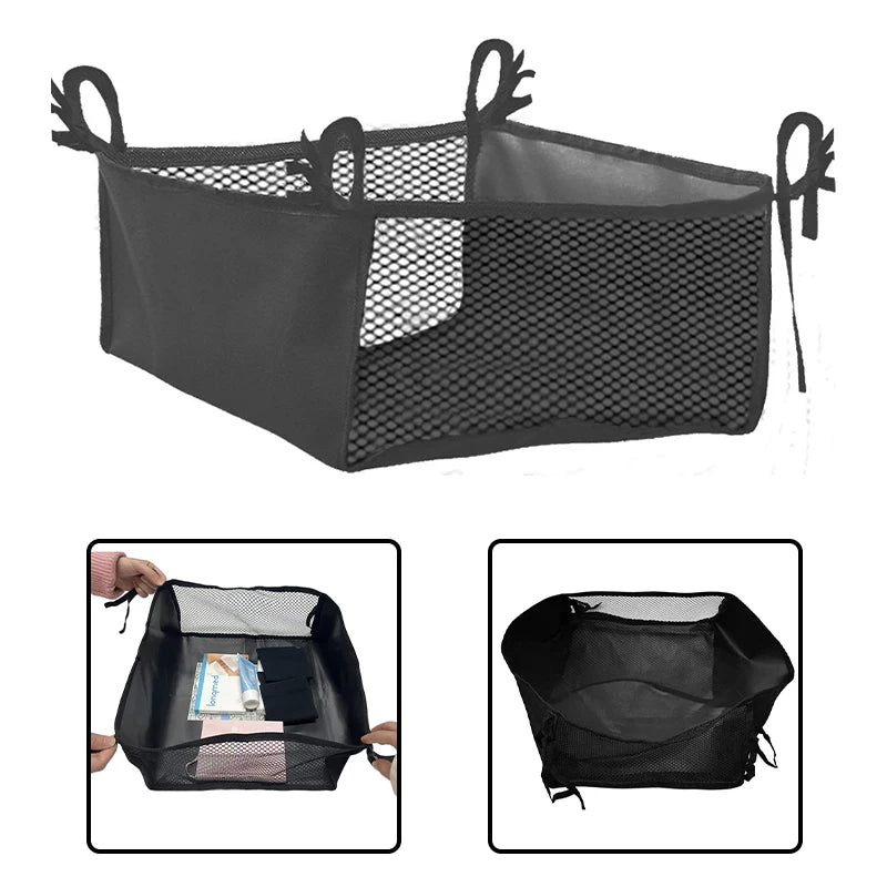 Wheelchair Storage Bag Waterproof Shopping Mesh Bag Baby Stroller Basket Oxford Organizer Large Capacity Pram Bottom Storage Bag