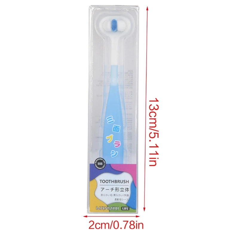 3 Sided Autism Toothbrush Three Bristles for Special Need Kids Soft Bristles Soft Cleaning Toothbrush for Kids