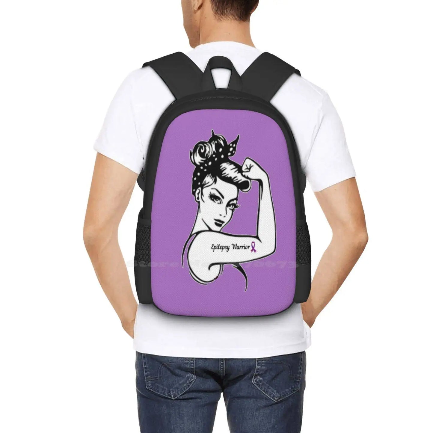 End Epilepsy For A Seizure-Free Life Hot Sale Schoolbag Backpack Fashion Bags Seizure Free End Epilepsy Epilepsy Warrior