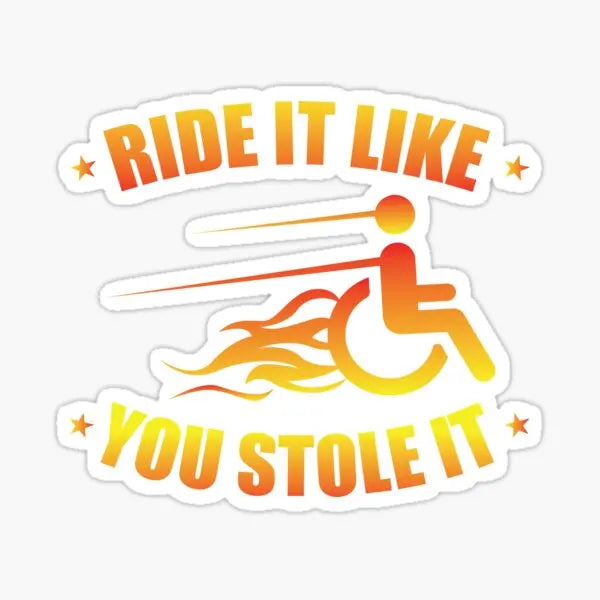 Creative Disabled Wheelchair Sticker Window Vinyl Bicycle Accessories Laptop Car Truck Van Wall Decorate Decals Customizable