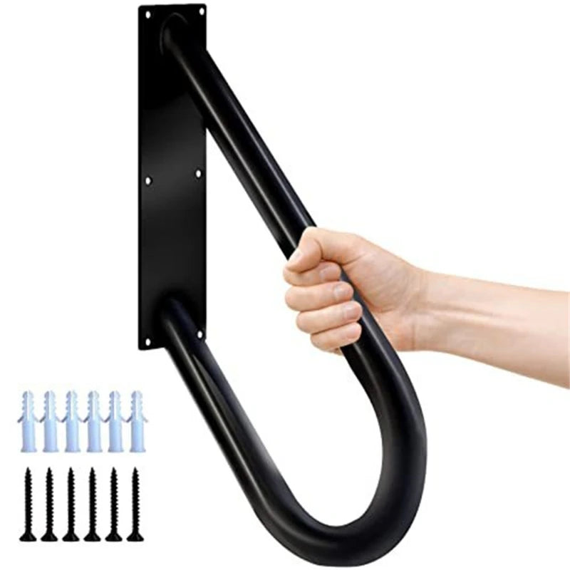 Wall Mount Hand Rail U-Shaped Stair Railing Indoor Wall Mounted Stair Handrail Iron Non-slip Grab Railing Hand Rails For Seniors or Disabled