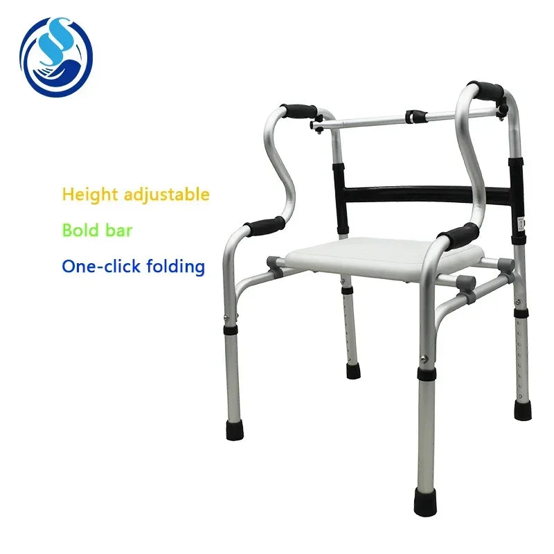 Hot Sale Folding Mobility Frame Stable Walker  with Bath Seat for Disabled Adults