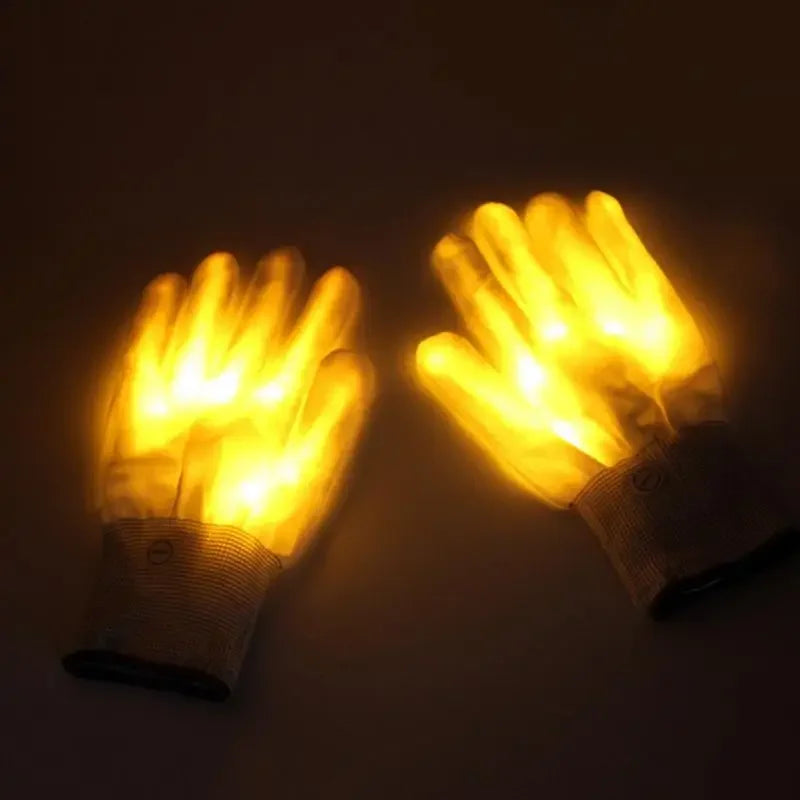 LED, Glowing,  Flashing Skull Gloves, Stage Costume Supplies, Sensory Toy