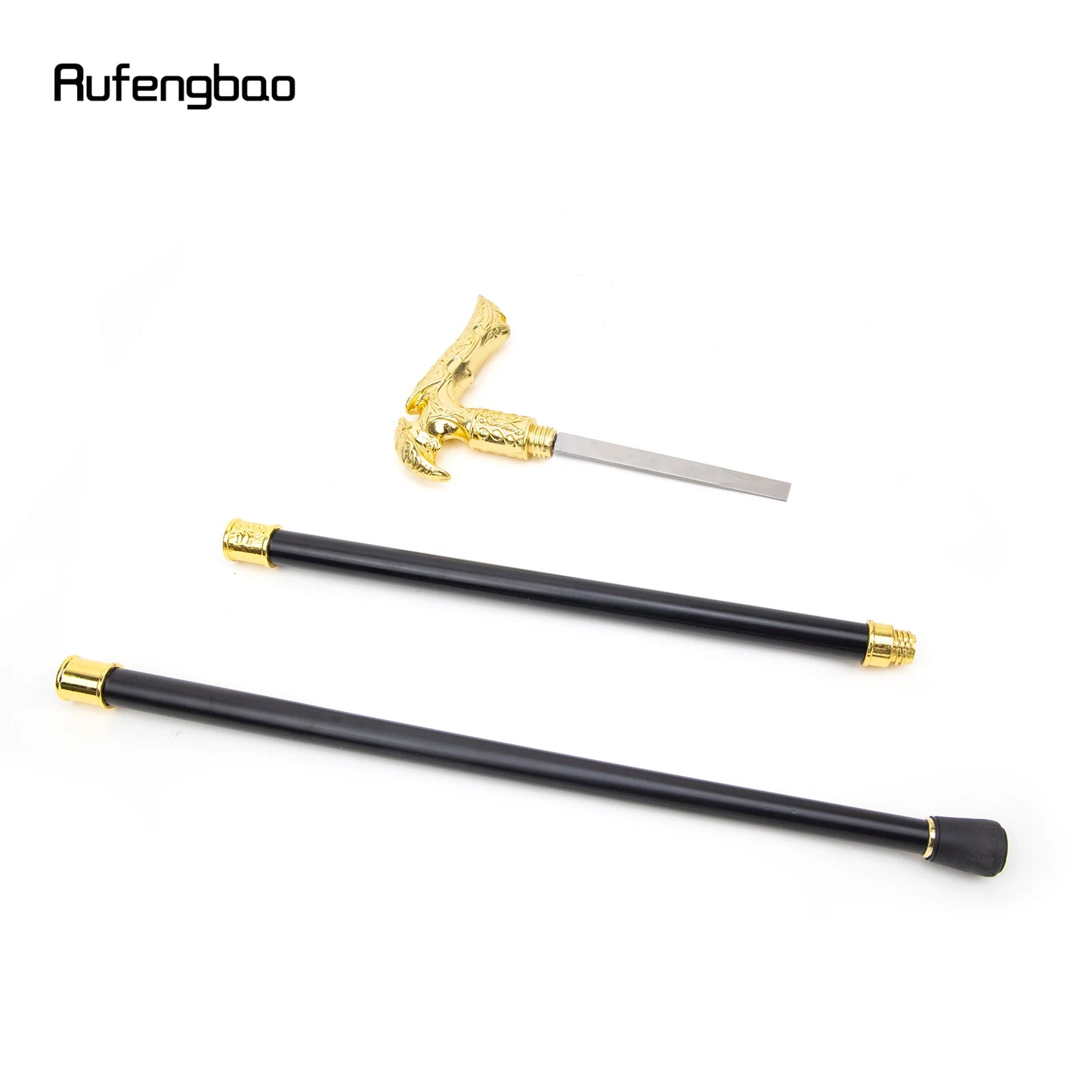 Gold Luxury Type Walking Stick with Hidden Plate Self Defense Fashion Cane Plate Cosplay Crosier Stick 93cm