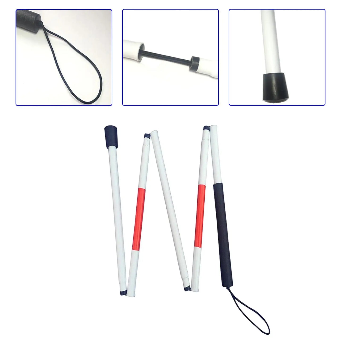 Folding Blind Cane Foldable Walking Stick Crutch for Visually Impaired