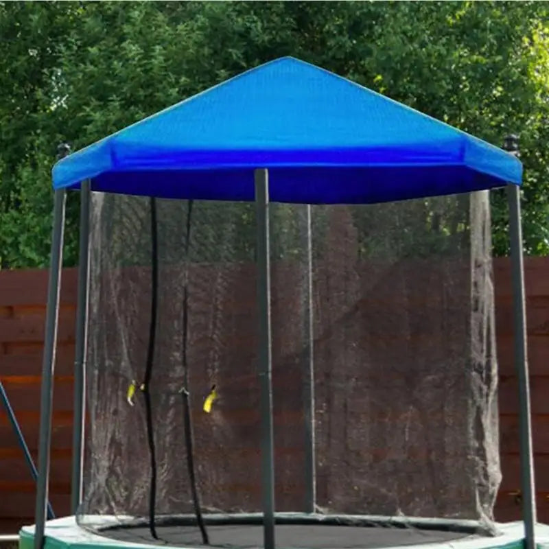 Trampoline Sun Protection Cover Dust-Proof Anti-UV Sunshade Cover Space-Saving Blue Protection Cover User-Friendly Trampoline