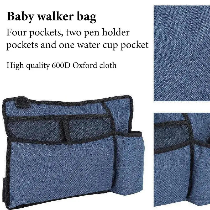 Wheelchair Storage Bag Easy To Install Hand-Free Walker Storage Bag Reflective Armrest Bag For Wheelchairs Pushchair Accessories