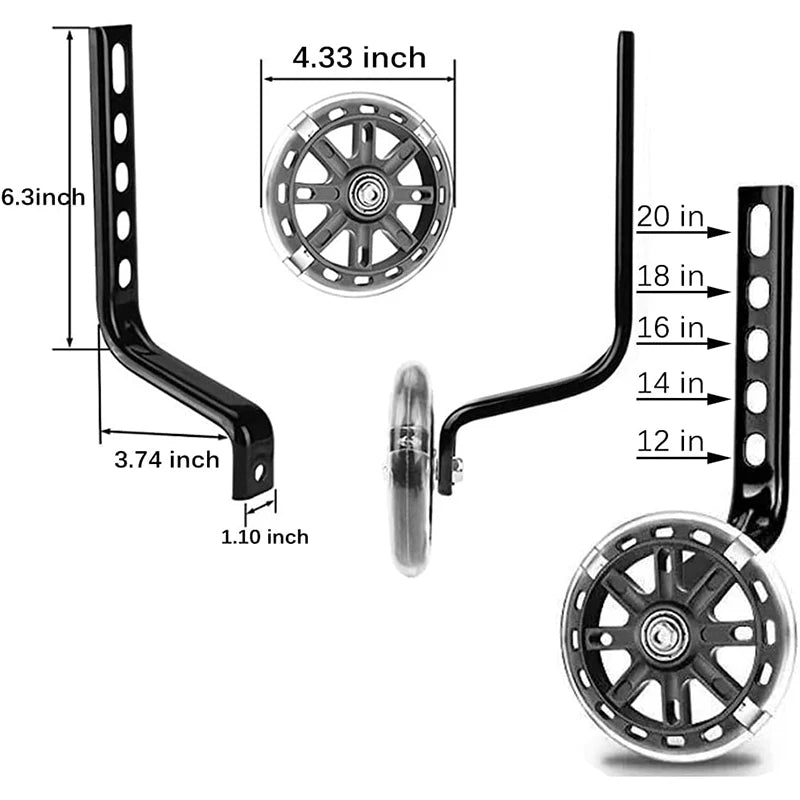 Children Bicycle Auxiliary Training Wheel 12/14/16/18/20/22 Inch