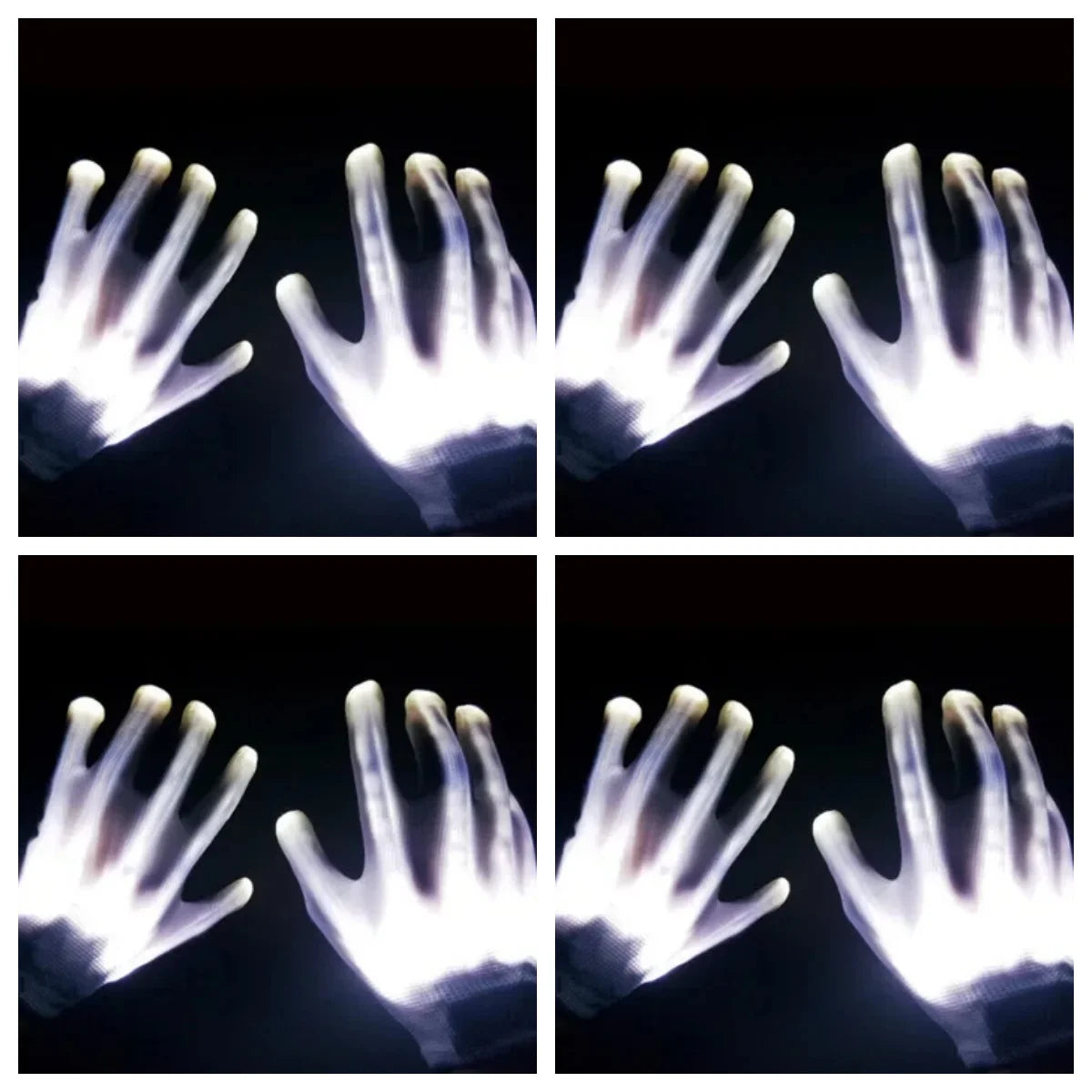 LED, Glowing,  Flashing Skull Gloves, Stage Costume Supplies, Sensory Toy