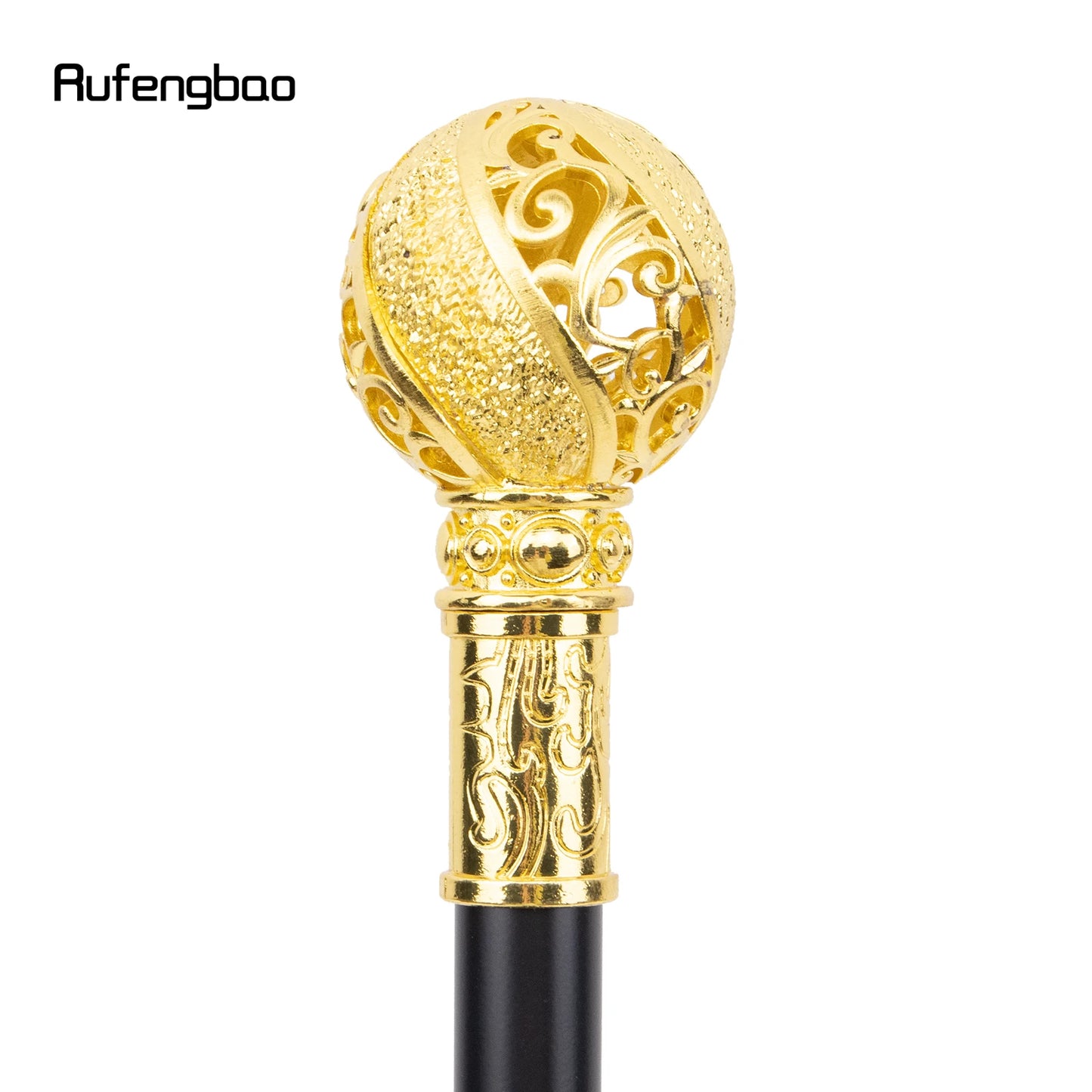 Golden Flower Ball Walking Cane Fashion Decorative Walking Stick Gentleman Elegant Cosplay Cane Knob Crosier 94cm