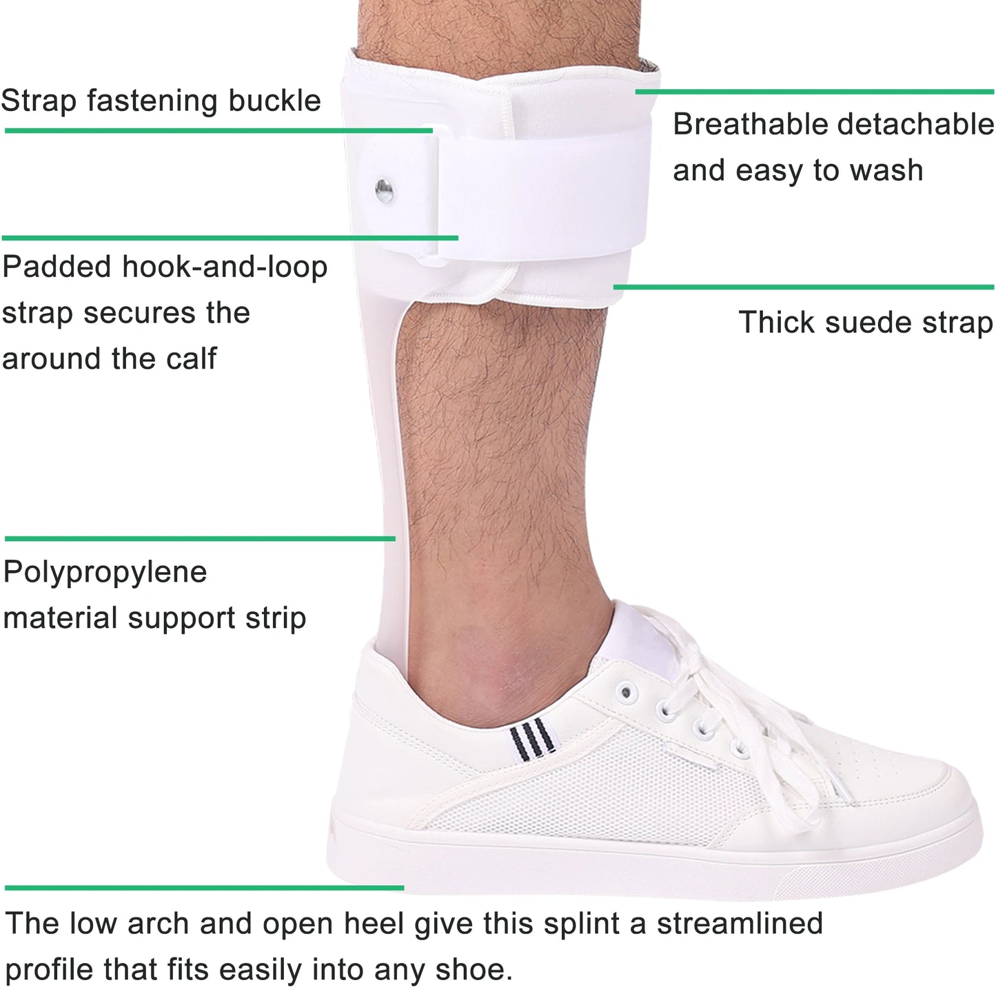 AFO Drop Foot Brace for Walking - Ankle Foot Orthosis Support - Foot Drop Orthotic Brace - Drop Foot Splint - for Men and Women