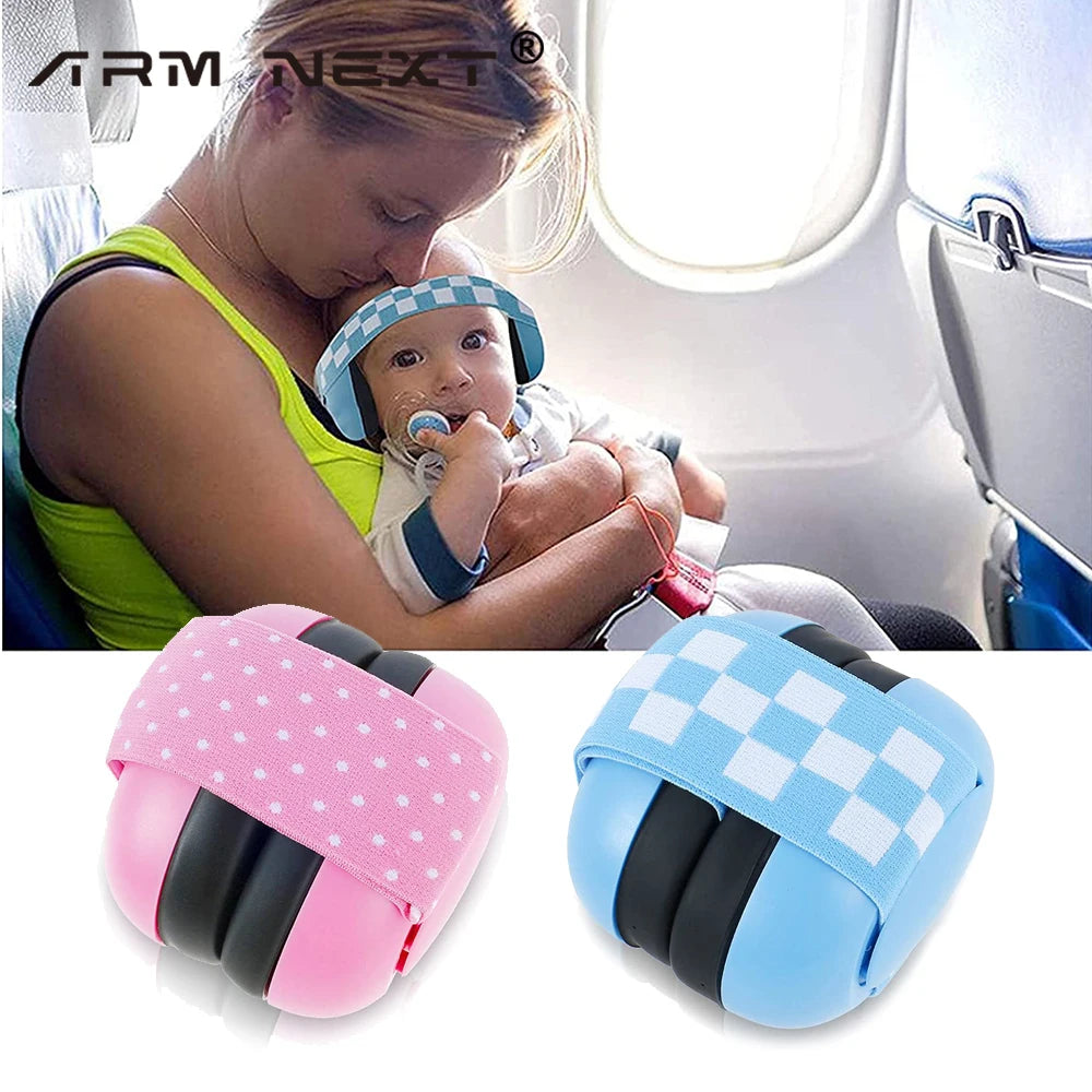 Infant Ear Muffs Noise Cancelling Soft Padded Design Baby Ear Protection Headphones with Elastic Headband