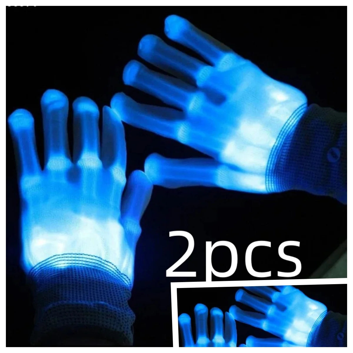 LED, Glowing,  Flashing Skull Gloves, Stage Costume Supplies, Sensory Toy