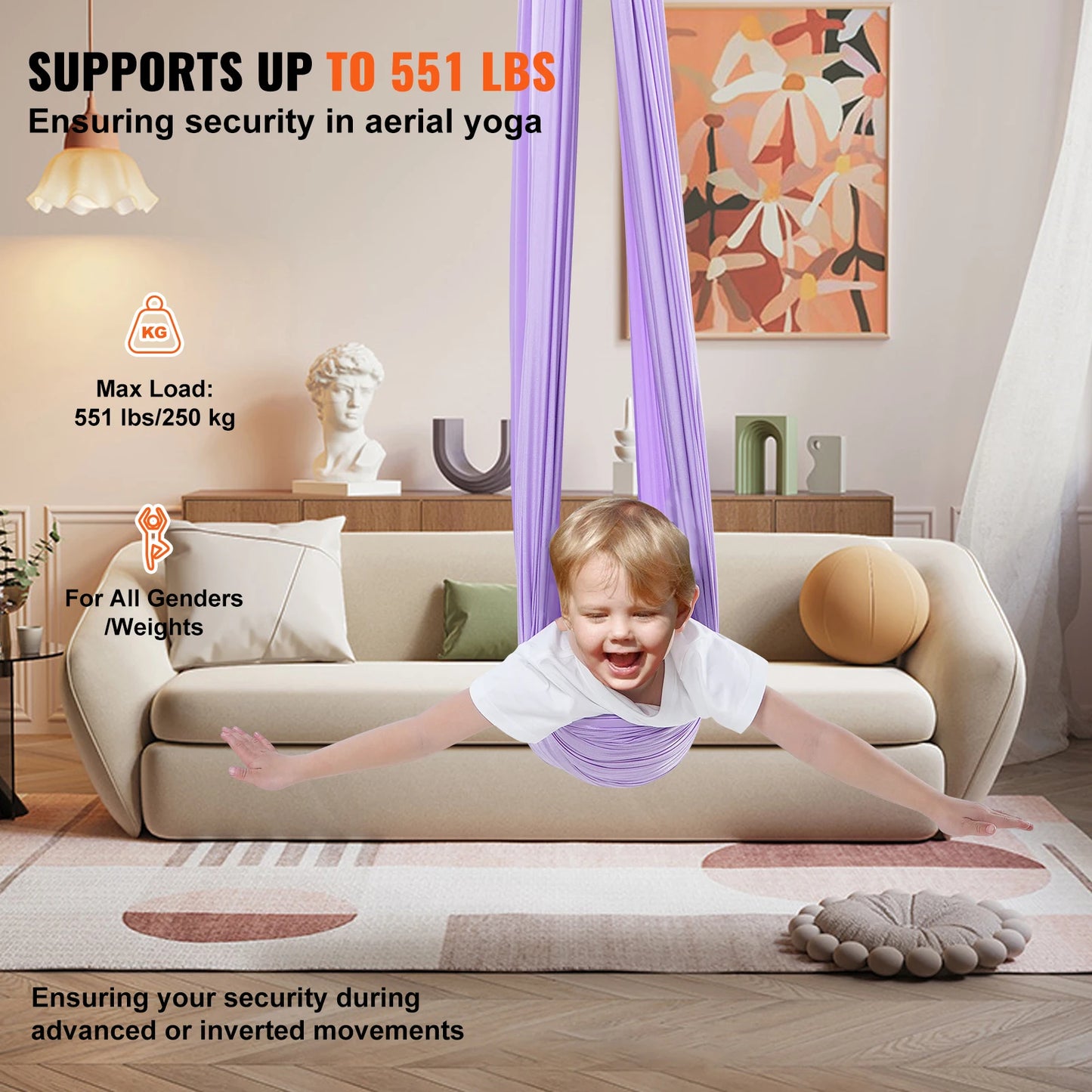 VEVOR Sensory Swing for Kids 3.1 Yards Therapy Swing for Child w/Special Needs Cuddle Swing for Child with Autism ADHD Aspergers