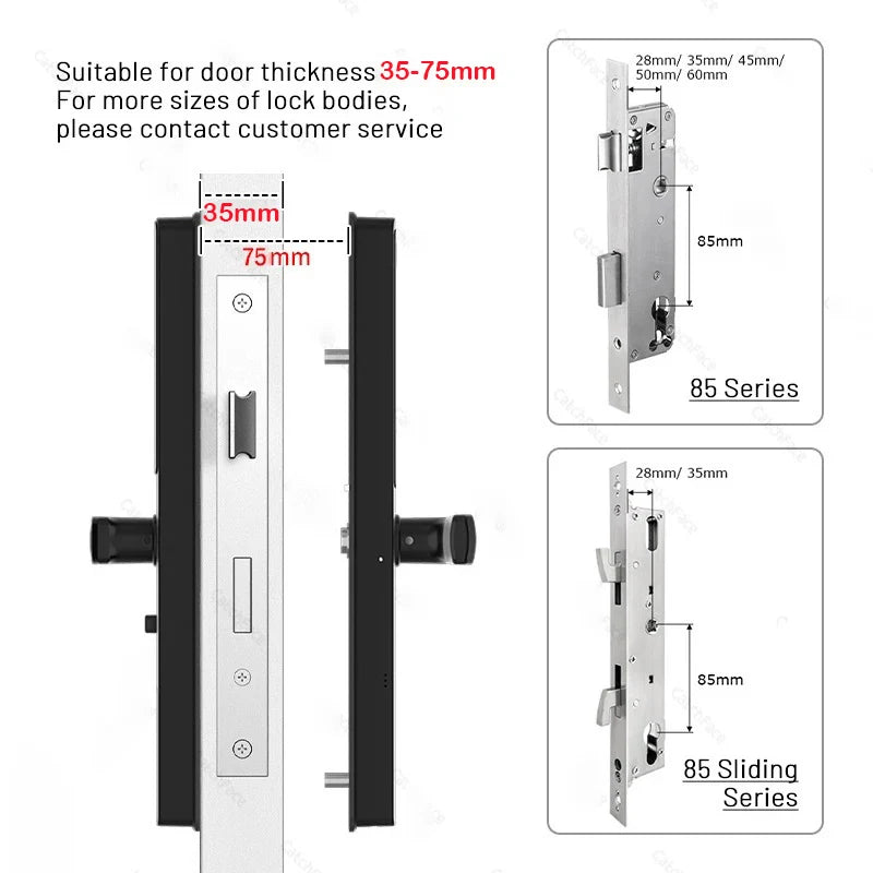 TTLock Fingerprint Biometric Waterproof Smart Door Lock APP Bluetooth Password RFID Code Electronic Aluminum Sliding Door Lock