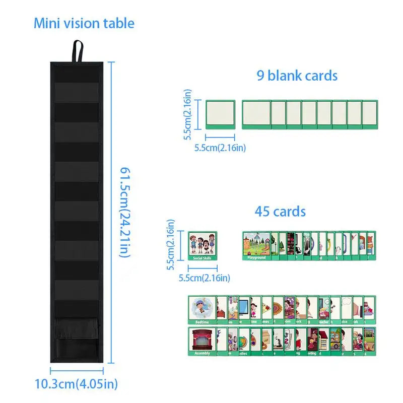 Visual Schedule Chart Mini Travel Schedule Pocket Chart Bedtime Routine Chart Visual Schedule Pocket Chart with 45 Activity & 9