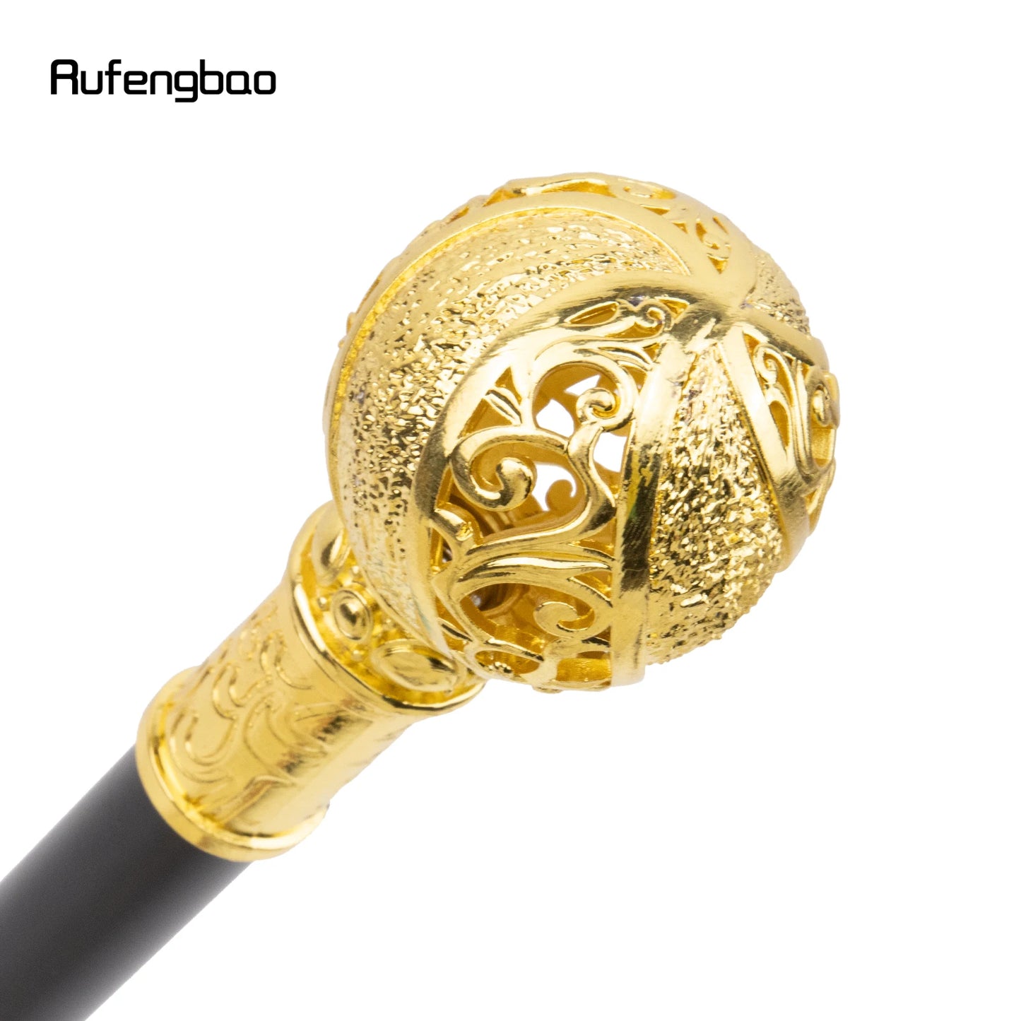 Golden Flower Ball Walking Cane Fashion Decorative Walking Stick Gentleman Elegant Cosplay Cane Knob Crosier 94cm