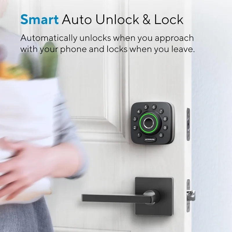 ULTRALOQ U-Bolt Pro WiFi Smart Lock with Door Sensor, 8-in-1 Keyless Entry Door Lock with Built-in WiFi,Fingerprint ID