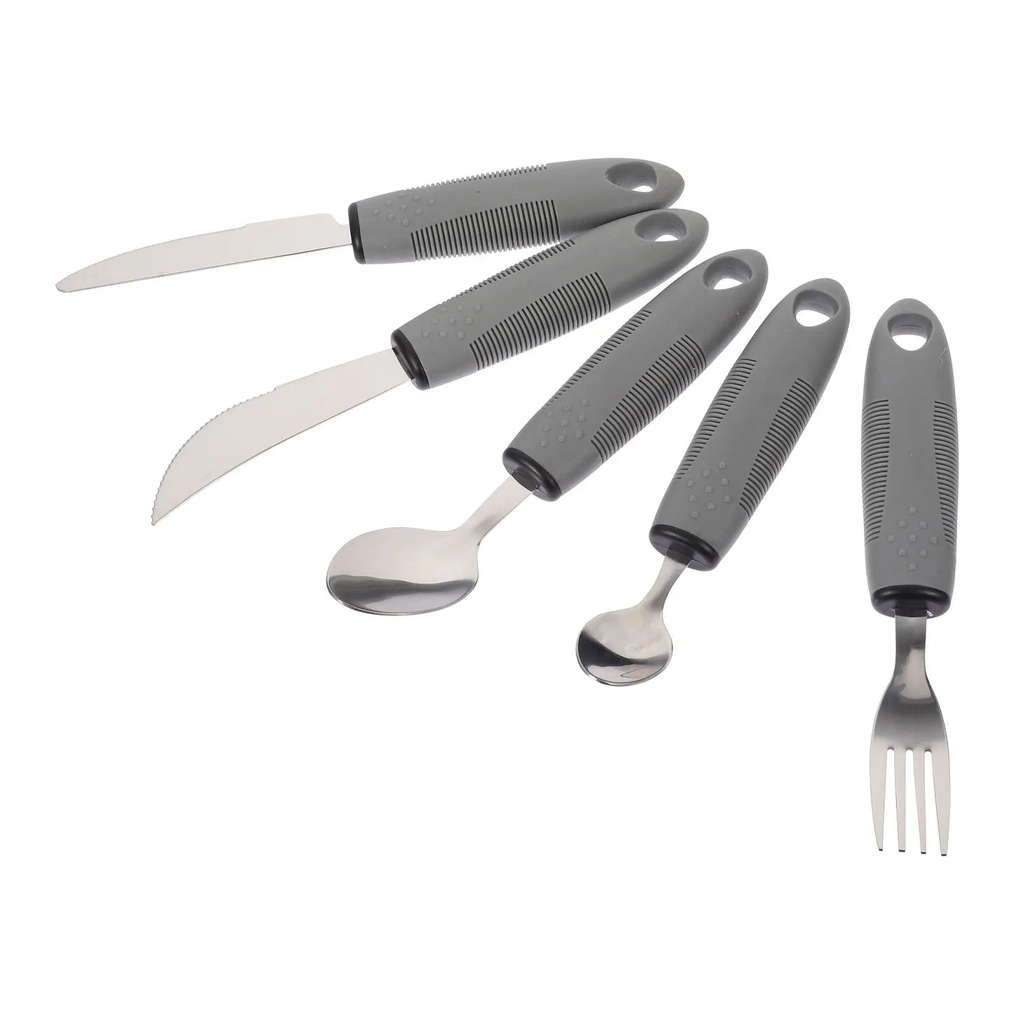 Utensils Adaptive Built Cutlery Up Bendable Spoon Handicapped People Fork Elderly set Parkinsons Non Handle Silverware