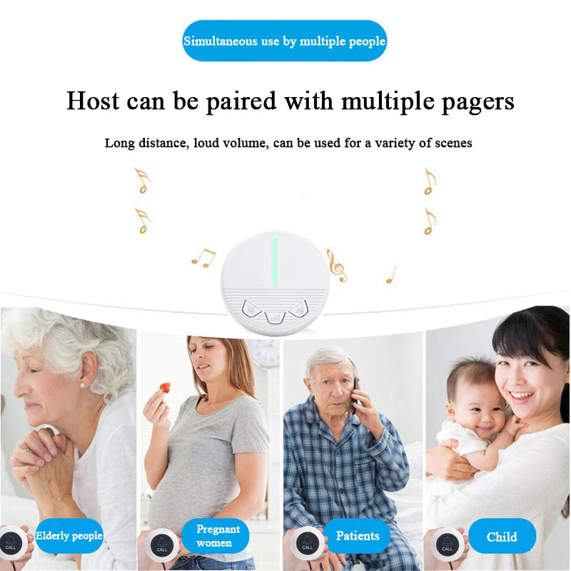 Smart Home SOS Emergency Button Alarm for Handicapped Caregiver Pager Wireless Nurse Alert System for Elderly