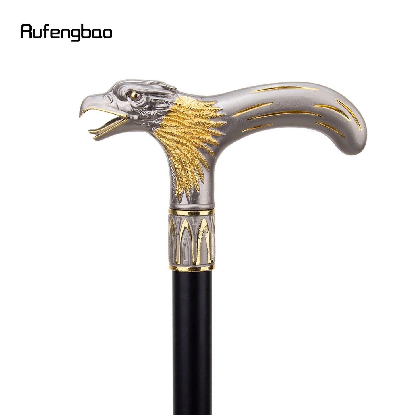 Golden Dinosaur Eagle Hawk Walking Cane Fashion Decorative Walking Stick Gentleman Elegant Cosplay Cane Knob Crosier 93cm