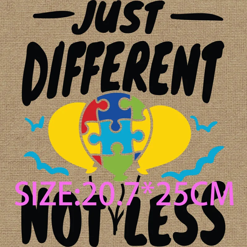 Kids Iron On Patches In A World Where You Can Be Anything Be Kind AUTISM Its Not a Disability Accept understand love DTF Print