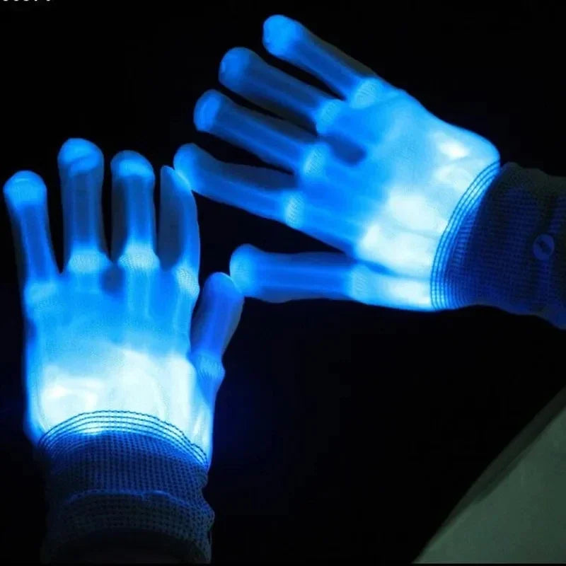 LED, Glowing,  Flashing Skull Gloves, Stage Costume Supplies, Sensory Toy
