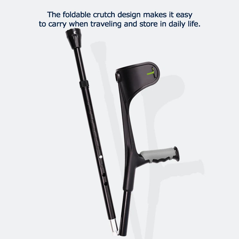 Lefeke Forearm Crutches Foldable Adjustable Aluminium Walk Easy Elbow Crutch Lightweight Walking Stick