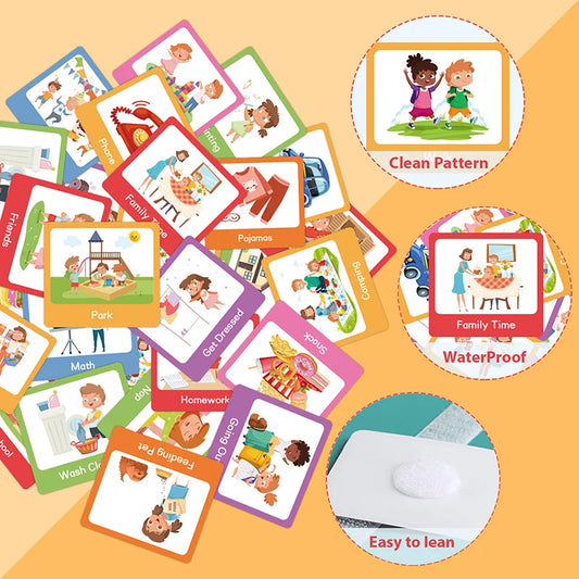 Kids Daily Visual Schedule Calendar Chart Preschool Early Learning Toy Daily Chore Routine Chart Scheduling Planning Daily Cards