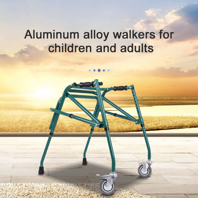 One-Click Folding Aluminum Alloy Disabled Walker Multifunctional Children Walker