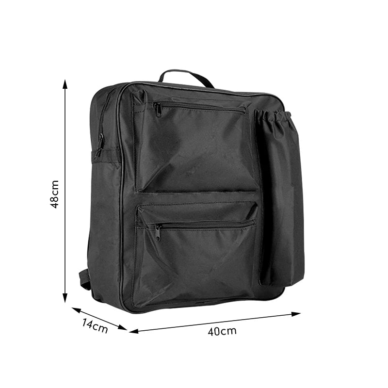 Wheelchair Storage Bag Portable Pocket 420D Oxford Cloth Black Waterproof Rear Hanging Bags Organizer Wheelchair Accessories