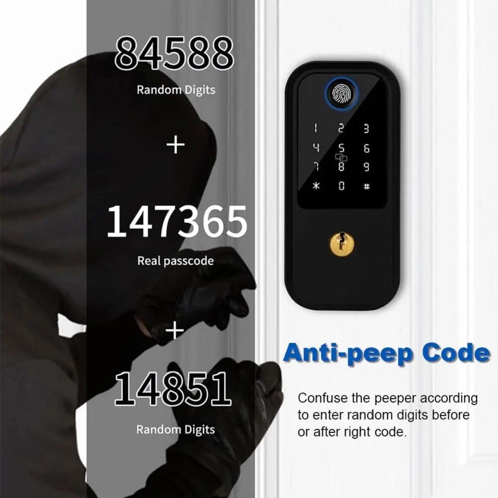 Smart Door Lock with Keypad, Fingerprint Door Lock, Biometric Keyless Entry Door Lock Door Auto Digital Electronic Lock for home