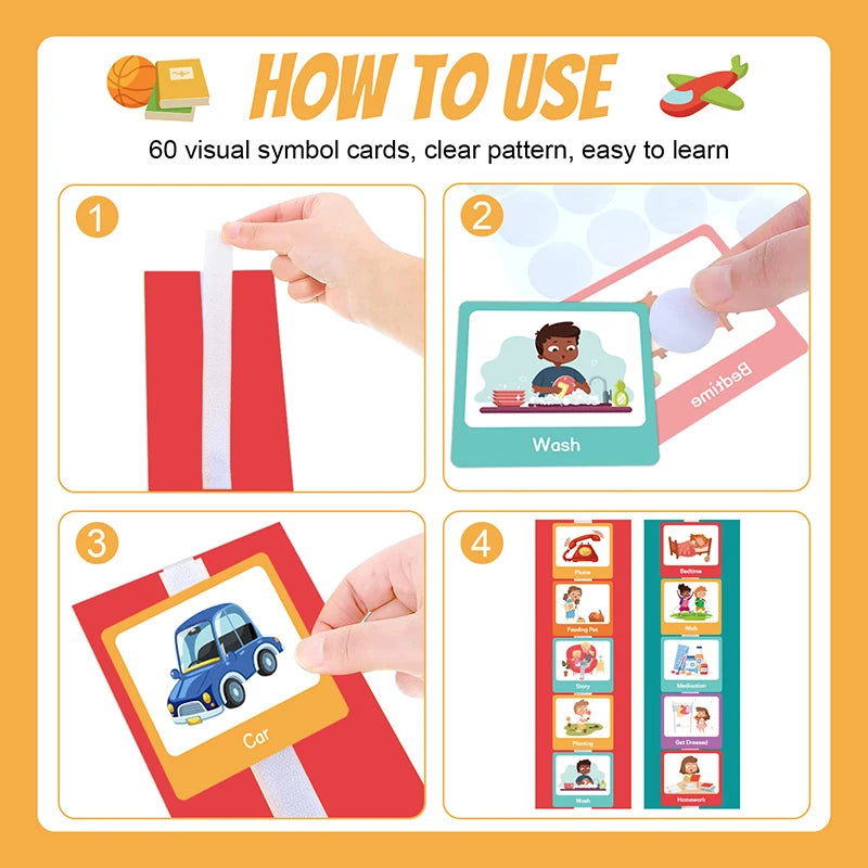 Kids Daily Visual Schedule Calendar Chart Preschool Early Learning Toy Daily Chore Routine Chart Scheduling Planning Daily Cards