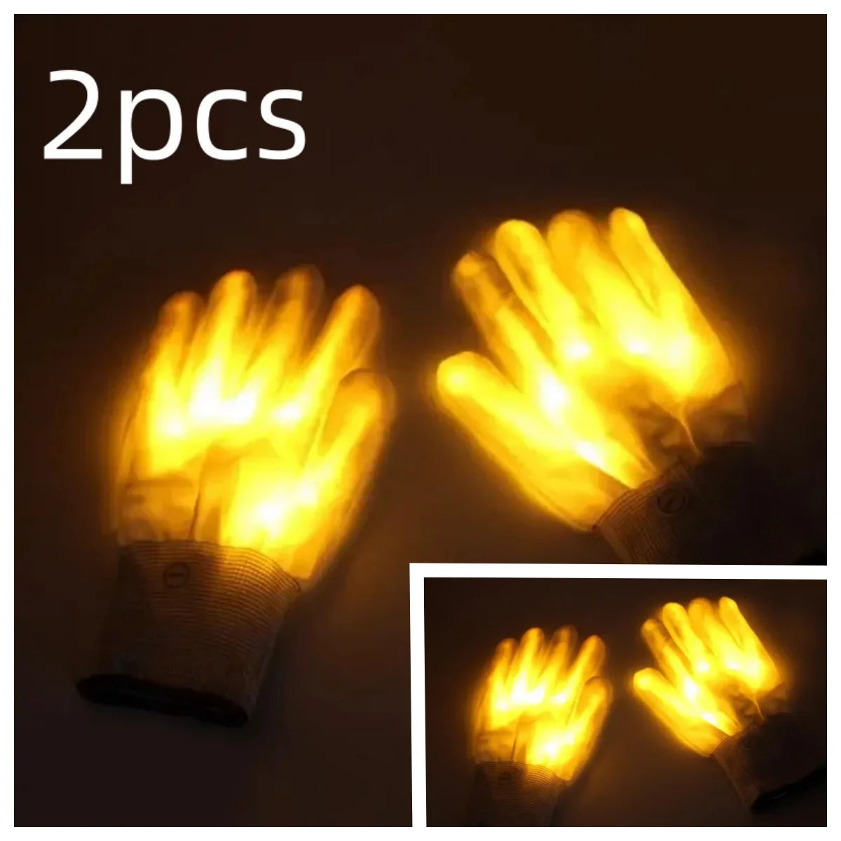 LED, Glowing,  Flashing Skull Gloves, Stage Costume Supplies, Sensory Toy