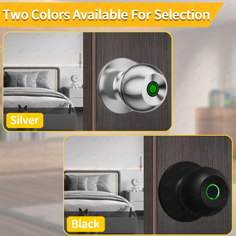 Fingerprint Door Lock For Bedroom Smart Lock Biometric Door Knob Lock with App Control for Bedrooms Cloakroom Apartments Offices