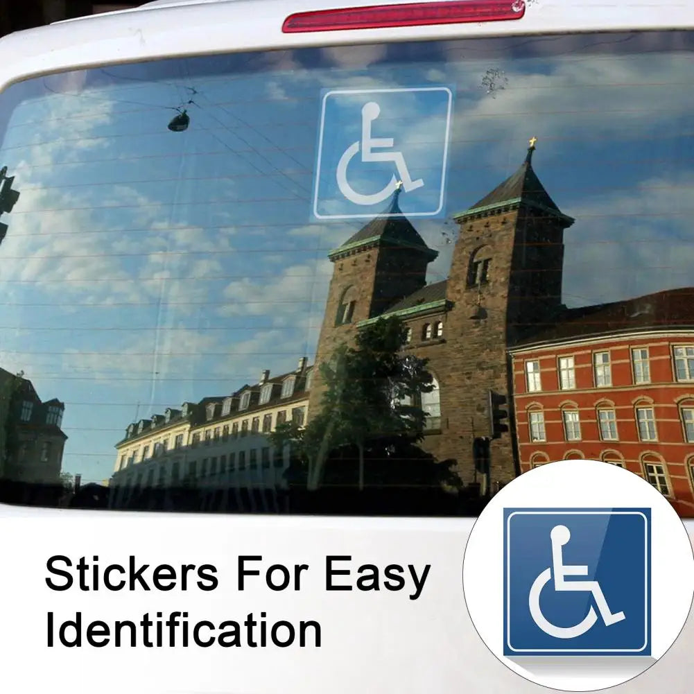 4 Sheets Disability Stickers Waterproof Disability Decal Scratch Resistant UV Resistant Disabled Wheelchair Sign Stickers