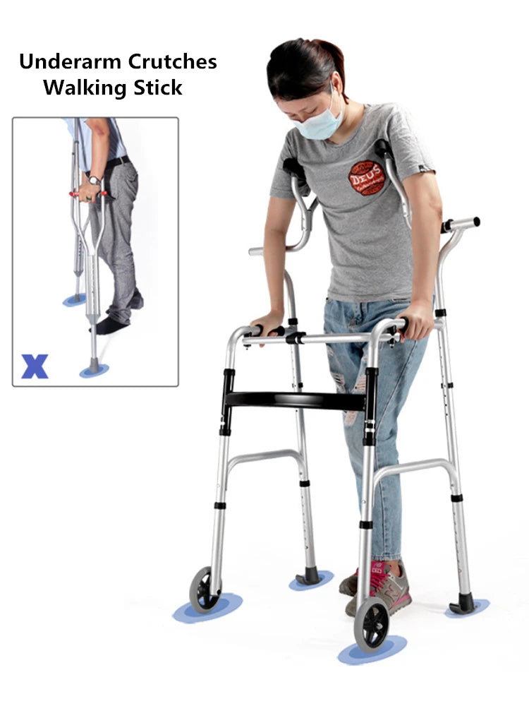 Elderly Disabled Walker Assist Walking Stick With armpit Support lower limb Rehabilitation walking Stand Frame Underarm Crutch