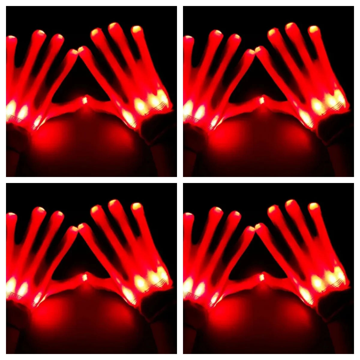 LED, Glowing,  Flashing Skull Gloves, Stage Costume Supplies, Sensory Toy