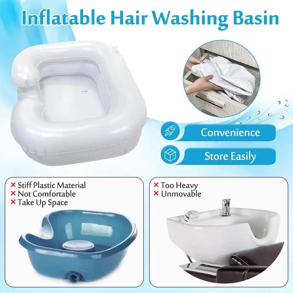 PVC Inflatable Shampoo Basin For Elderly People,And Home Shampoo Basin For Bedridden, Disabled,Injured,Hair Wash Tubat Home Sink