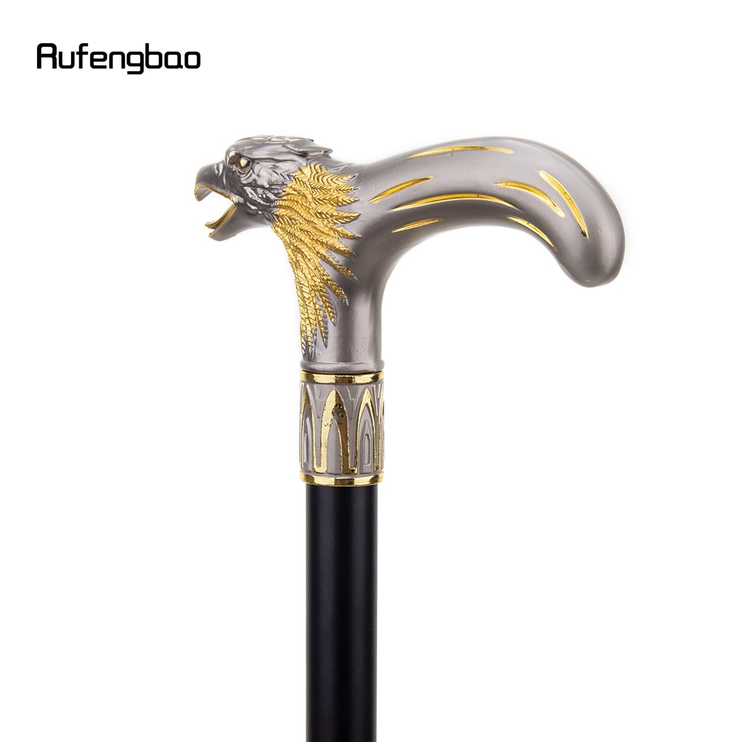 Golden Dinosaur Eagle Hawk Walking Cane Fashion Decorative Walking Stick Gentleman Elegant Cosplay Cane Knob Crosier 93cm