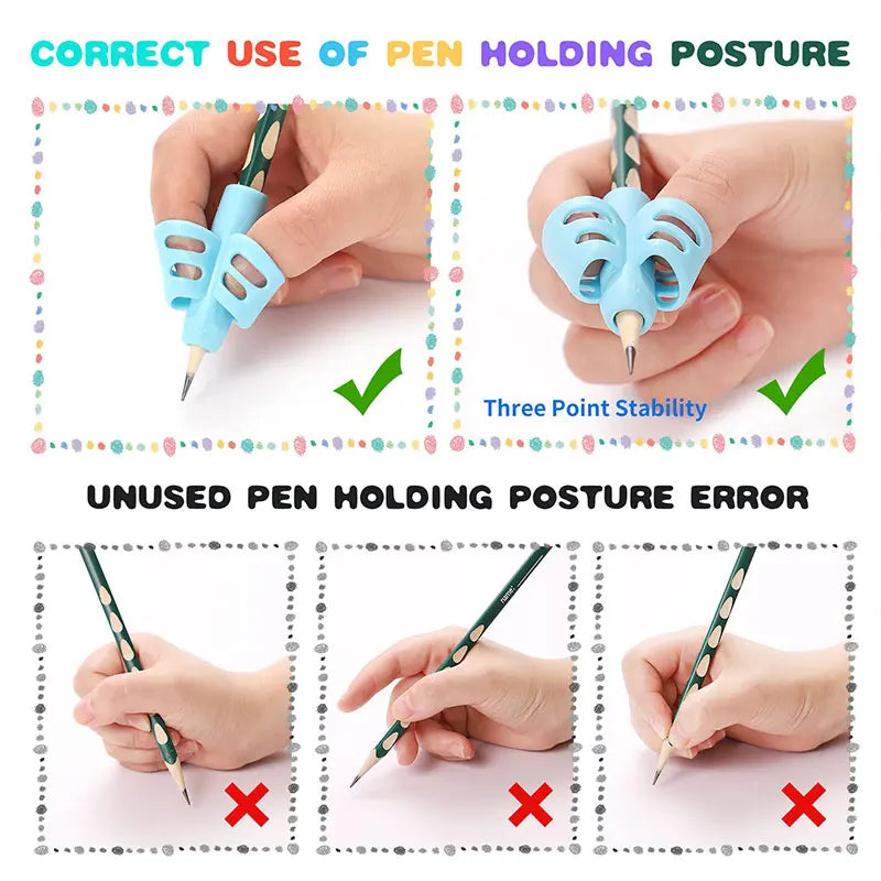 10Pcs Pen Grips for Kids Handwriting Correction Posture Writing Aid for Toddler Students Preschoolers Children Special Needs