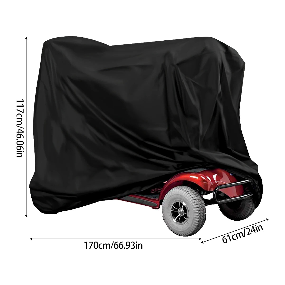 Mobility Scooter Cover Waterproof Wheelchair Storage Cover for Travel Scooter Weather Cover Electric Chair Cover Heavy Duty 190D