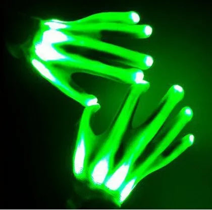LED, Glowing,  Flashing Skull Gloves, Stage Costume Supplies, Sensory Toy