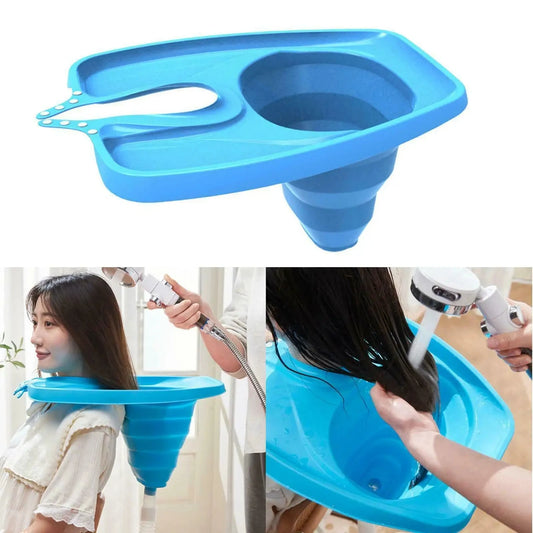 Portable Hair Washing Tray Kit-Inflatable Shampoo Basin Bowl for Bedside and in Bed